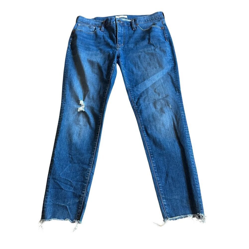 Madewell 9" Mid-Rise Skinny Jeans Medium Wash Denim Cotton Comfy Size 32 Women's